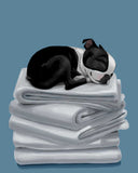 Boston terrier sleepy dog towels