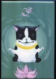 Boston Terrier Yoga dog art magnet, boston terrier yoga gift, boston terrier dog magnet