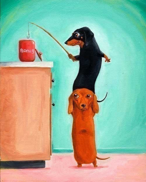 Dachshund wall clearance art