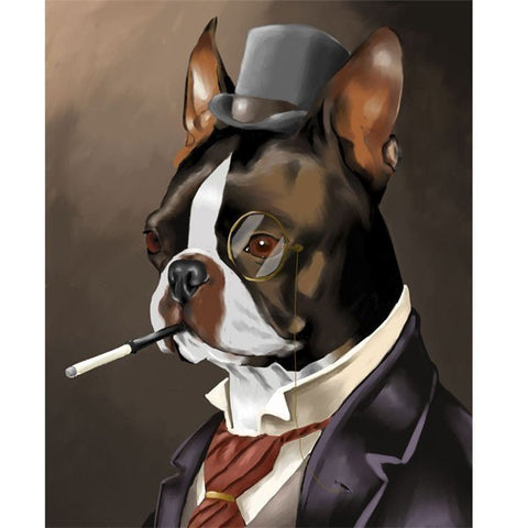 American Gentleman - Boston Terrier Art Print, boston terrier gift, boston terrier wall art home decor, boston wearing a top hat
