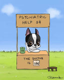 Boston Terrier psychologist, Boston Terrier gifts, Boston Terrier lovers, boston terrier art print, wall decor, the doctor is in