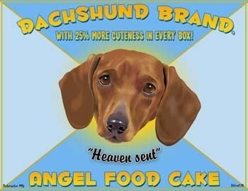Dachshund gift /Dachschund art / kitchen decor / Dachshund print / Angel Food Cake label print