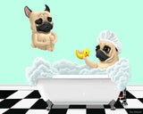 Pug Time, Pug gifts, pug lovers, pug art print, wall decor, pug wall art print, bathroom decor