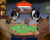 Boston Terrier gifts, Boston Terrier lovers, boston terrier art print, wall decor, boston terrier wall art print, dogs playing poker