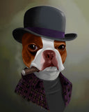 Boston Terrier gift, The Bowler Hat - Boston Terrier Art, Print by Brian Rubenacker, boston terrier wall art print