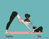 Boston terrier gift Boston terrier doing down dog  Boston terrier gift, boston terrier art, yoga art, dog art, boston terrier decor