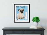 Pug gift, Pug art, pug print, pug wall decor, Cute Pug Dog Art Print, pug toilet paper, bathroom print, pug mom, pug lover