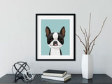 Boston Terrier gift, Boston Terrier art print, Boston terrier wall art home decor, art print, cute boston terrier face art