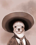 Chihuahua gift, old west Chihuahua Art, Print by Brian Rubenacker, Chihuahua wall art print, Chihuahua cowboy