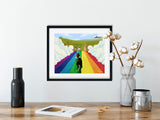 Boston Terrier gift, rainbow bridge Boston Terrier Art, Brian Rubenacker, boston terrier wall art print, boston terrier memorial