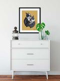 Boston terrier sleeping gift art, Boston Terrier gifts, Boston Terrier lovers, boston terrier art print, wall decor, dogs cuddling