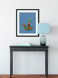 Dachshund Christmas Art, Dachshund gift, dachshund wall decor art print, dachshund holiday art print, dog art print