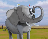 Boston terrier gift, elephant gift, Elephant and Boston Terrier animal art, dog art, boston terrier wall decor, boston terrier lover