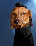 Canvas Dachshund Cool Cat, Dachshund gift, Dachshund art canvas, Dachshund art decor