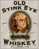 Dachshund gift, Old stink eye label Dachshund Dog Art wall decor, Dachshund wall art print