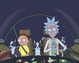 Rick and Morty with a ship full of boston terriers