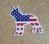Boston terrier American flag vinyl sticker
