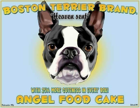 Boston Terrier Angel Food Cake, boston terrier gift wall art, kitchen home decor, boston terrier lover, boston terrier art print