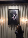 Boston Terrier gift, The Bowler Hat - Boston Terrier Art, Print by Brian Rubenacker, boston terrier wall art print