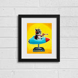 Boston Terrier gift, Space Rangers - Boston Terrier art print, space rocket Wall Decor, boston terrier home decor