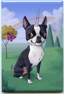 Boston terrier gift, boston terrier Magnet, boston terrier unicorn, cute boston, bosticorn