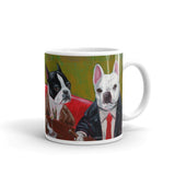 Three Boston Terriers and a French bulldog Mug, Boston Terrier gift, frenchie