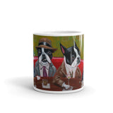 Three Boston Terriers and a French bulldog Mug, Boston Terrier gift, frenchie