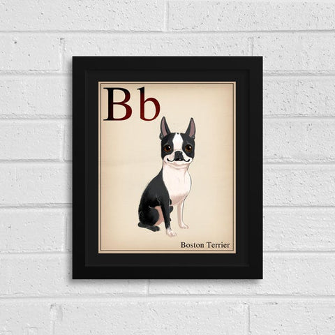 Boston terrier flash card print / Boston Terrier gifts / Boston Terrier lovers / boston terrier art print / wall decor