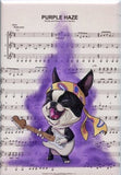 Boston terrier guitar gift, boston terrier Magnet, boston terrier jimi hendrix, cute boston, music art, purple haze