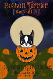 *ships in 2-3 weeks*  Boston terrier Halloween pumpkin pin
