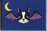 Boston terrier bat, Boston Terrier art, halloween vintage, Dog art magnet, Boston terrier gift, halloween decor, home decor, bat art