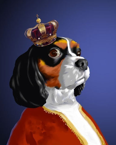 Cavalier King Charles dog art print, King Charles gift wall art print, dog home decor artwork