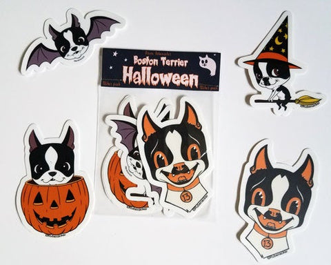 Boston terrier vinyl Halloween stickers, boston terrier stickers, boston terrier gift, dog stickers, Halloween stickers, 3 inch stickers