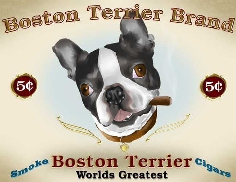 Boston Terrier Cigar Label, Boston Terrier gift, Boston Terrier wall decor, label art, Boston Terrier wall art print