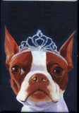 Boston terrier gift, Boston Terrier Tiera hat cute dog art magnet, boston terrier fridge magnet, Boston terrier dog art