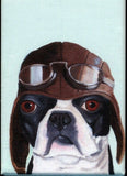 Boston terrier gift, Boston Terrier Pilot cute dog art magnet, Pilot gift