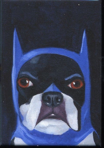 Boston terrier gift, Boston Terrier Batman Cute Dog Art Magnet, Batman dog magnet