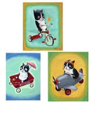 The Traveling Terriers - Boston Terrier three pack, Boston terrier gift, Boston terrier wall art print, home decor art
