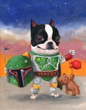 The Ultimate Boston Terrier Star Wars Dog Art Print Set, Boston terrier gift, dog art gift, star wars gift, star wars art,boston terrier art