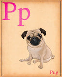 Pug gift, Pug art, pug print, pug wall decor, Cute Pug Dog Art Print,pug flash card, pug wall art print