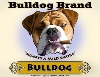 English Bulldog Cigar Label print, bulldog gift