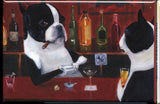 Boston terrier gift, boston terrier magnet, boston terrier art, Boston Terrier Bartender Drinking Dog Art Magnet, bar decor