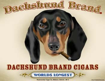 Dachshund cigar label print
