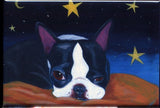 Boston terrier sleepy time dog art magnet, Boston terrier gift, boston terrier fridge magnet, boston terrier art