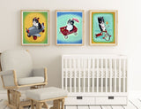 The Traveling Terriers - Boston Terrier three pack, Boston terrier gift, Boston terrier wall art print, home decor art