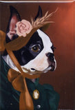 American Lady - Boston Terrier dog art magnet, boston terrier gift, boston terrier art, dog art magnet
