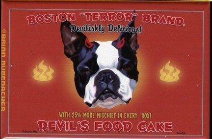 Boston Terrier Devil's Food Cake Magnet