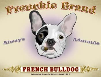French bulldog cigar label dog art print