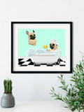 Pug Time, Pug gifts, pug lovers, pug art print, wall decor, pug wall art print, bathroom decor