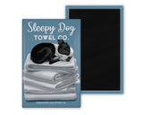 Boston Terrier magnet, boston terrier gift, wash hands, boston terrier lover, powder room, bathroom, kitchen fridge mag, sleepy dog towel